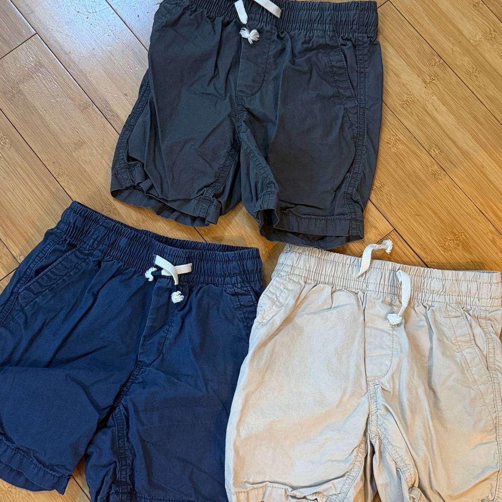 Kids Casual Shorts Set - Navy, Khaki, Gray small (6-7)
